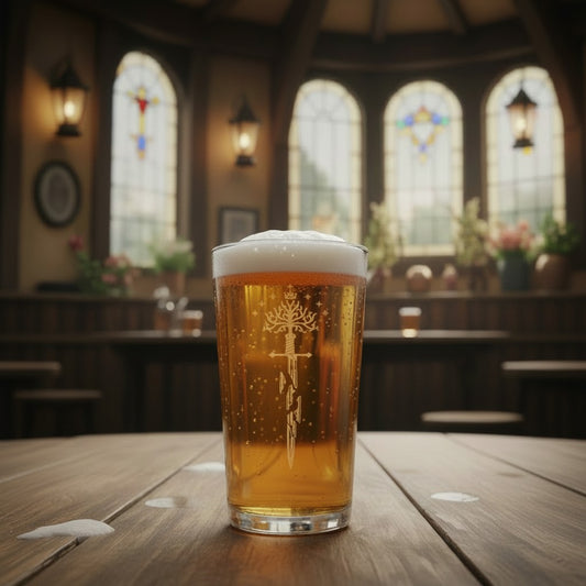 Anduril Full Sword - Engraved Pint Glass - Presentation Box