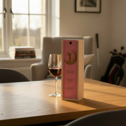 Golf - Personalise - Bespoke Bottle Box - Choose from 10 Designs - 6 Colours - Wood and Acrylic