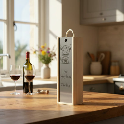 Special Occasions - Personalise - Bespoke Bottle Box - Choose from 10 Designs - 6 Colours - Wood and Acrylic