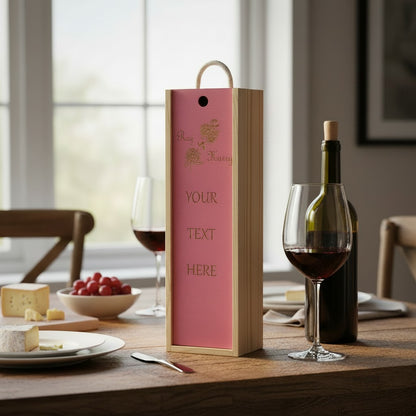 Anniversary - Personalise - Bespoke Bottle Box - Choose from 10 Designs - 6 Colours - Wood and Acrylic