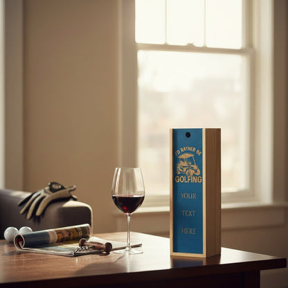 Golf - Personalise - Bespoke Bottle Box - Choose from 10 Designs - 6 Colours - Wood and Acrylic