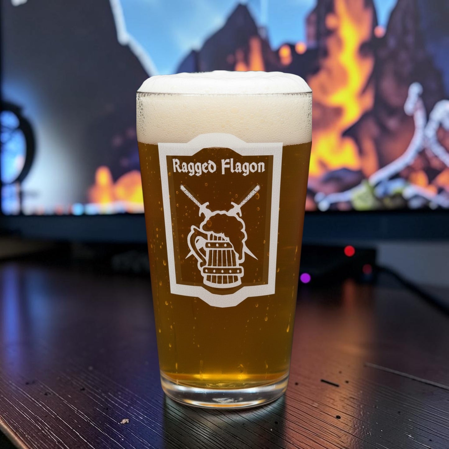 Ragged Flagon Inn - Elder Scrolls Themed - Engraved Pint Glass - Presentation Box