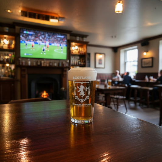 Scotland Football World Cup 2026 engraved pint glass