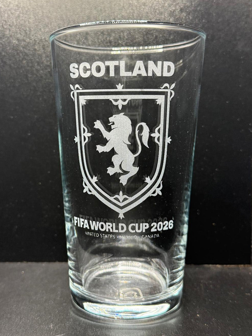 Scotland Football World Cup 2026 engraved pint glass - Presentation Box