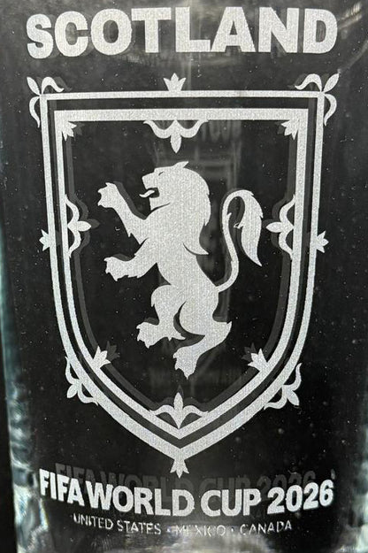 Scotland Football World Cup 2026 engraved pint glass - Presentation Box