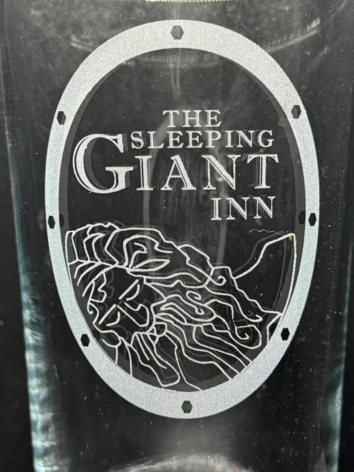 Sleeping Giant Inn Engraved Pint Glass, another view