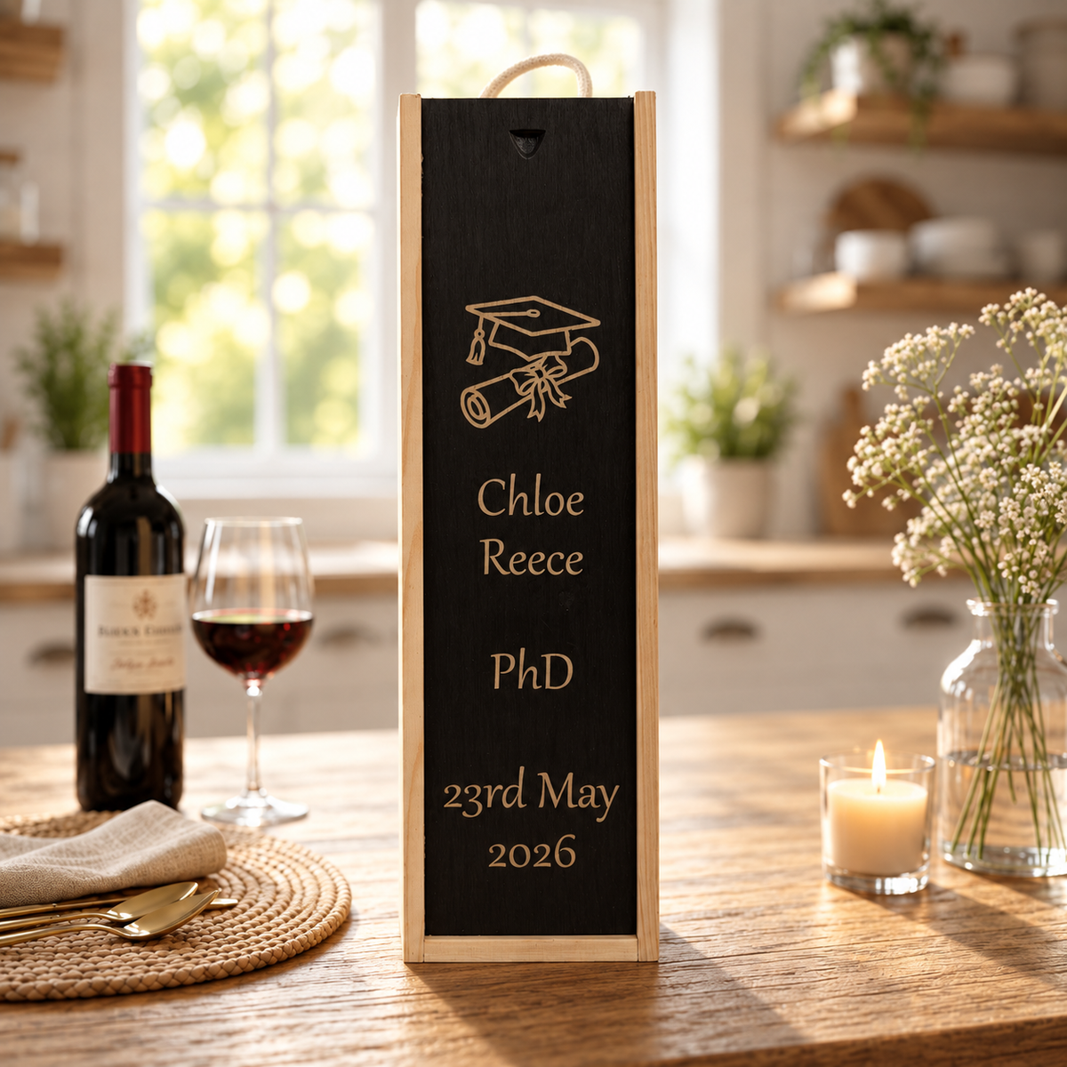 Personalised Wine Box Special Occasions Graduation Driving Test New Home Retirement Thank You