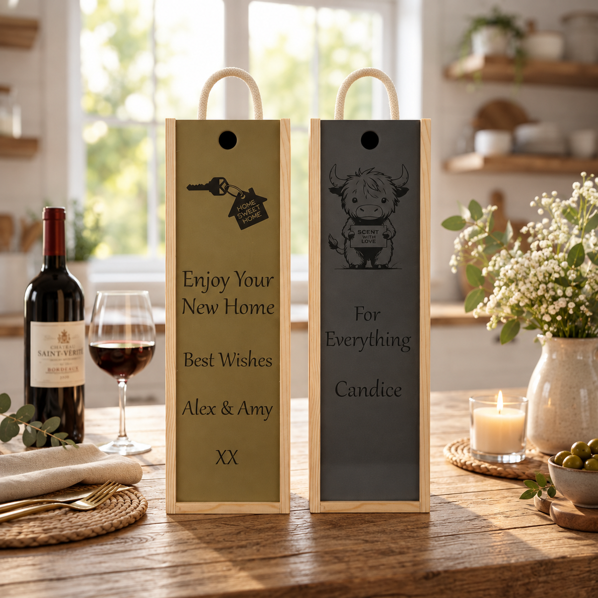 Personalised Wine Box Special Occasions Graduation Driving Test New Home Retirement Thank You