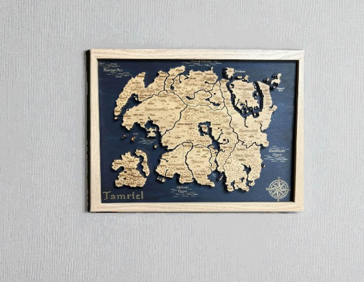 Tamriel 3D Relief Map Wooden Wall Art, another view