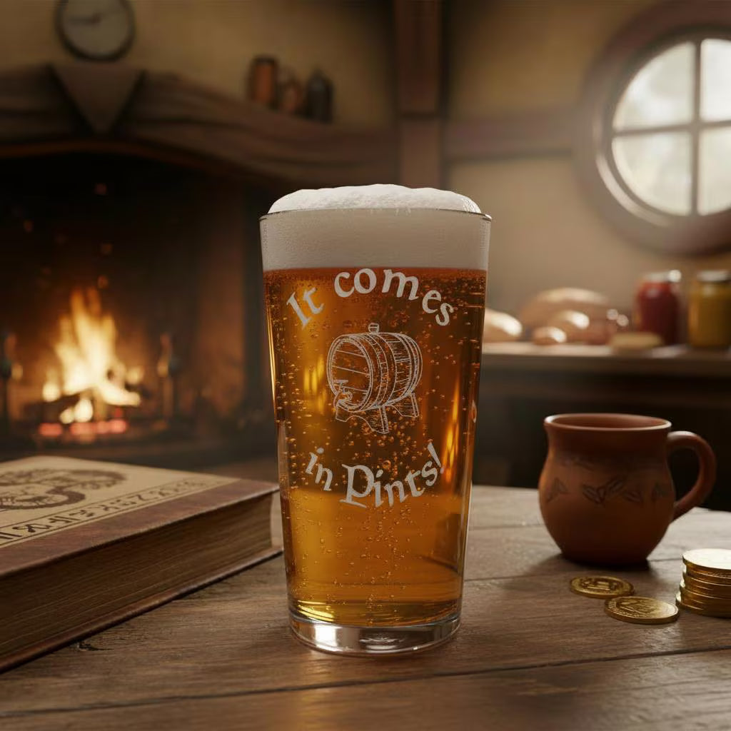 It Comes in Pints - Barrel - Engraved Pint Glass - Presentation Box