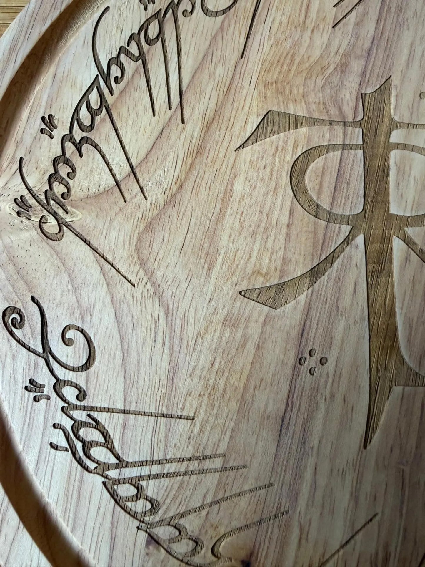 Lord of the Rings inspired Tolkien Monogram Round Chopping Board.