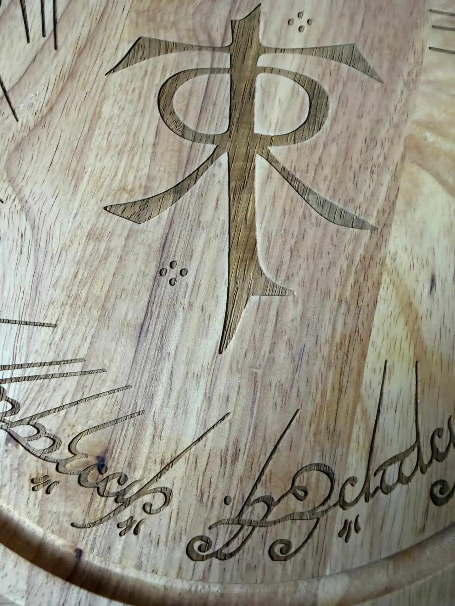 Lord of the Rings inspired Tolkien Monogram Round Chopping Board.