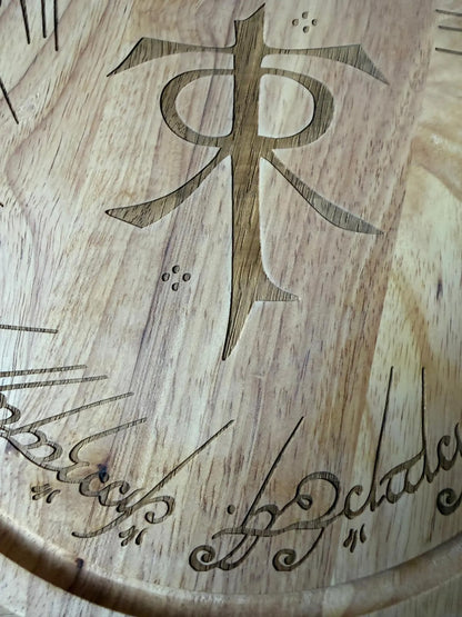 Lord of the Rings inspired Tolkien Monogram Round Chopping Board.
