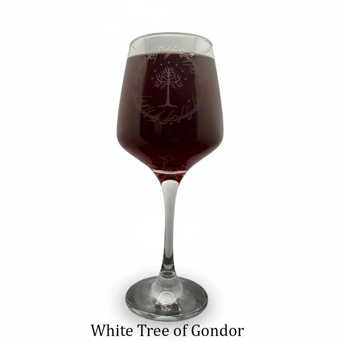 Personalised - Engraved LotR inspired Wine glass - choose from 6 designs