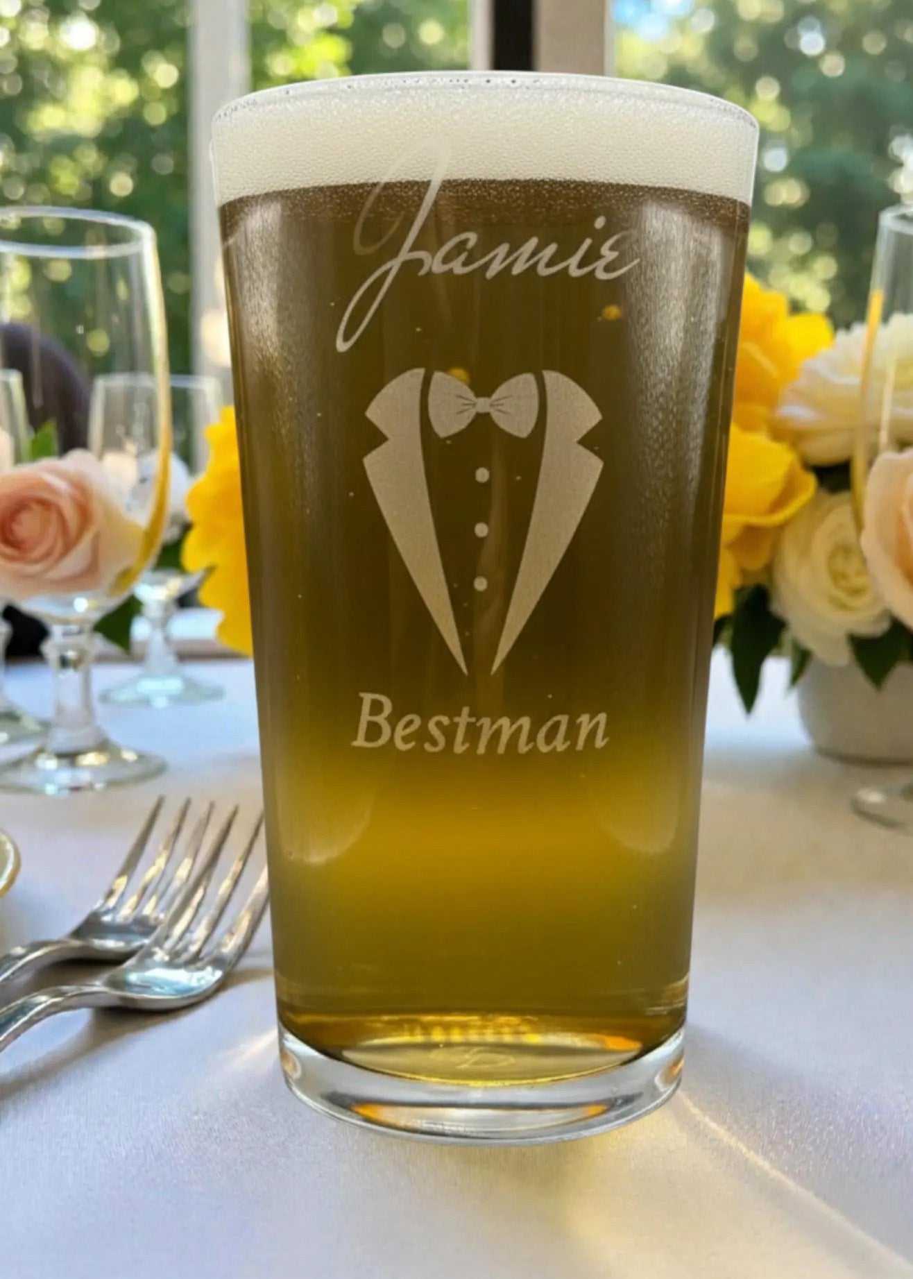 Engraved Wedding Glasses, Personalised Wedding Party Favours