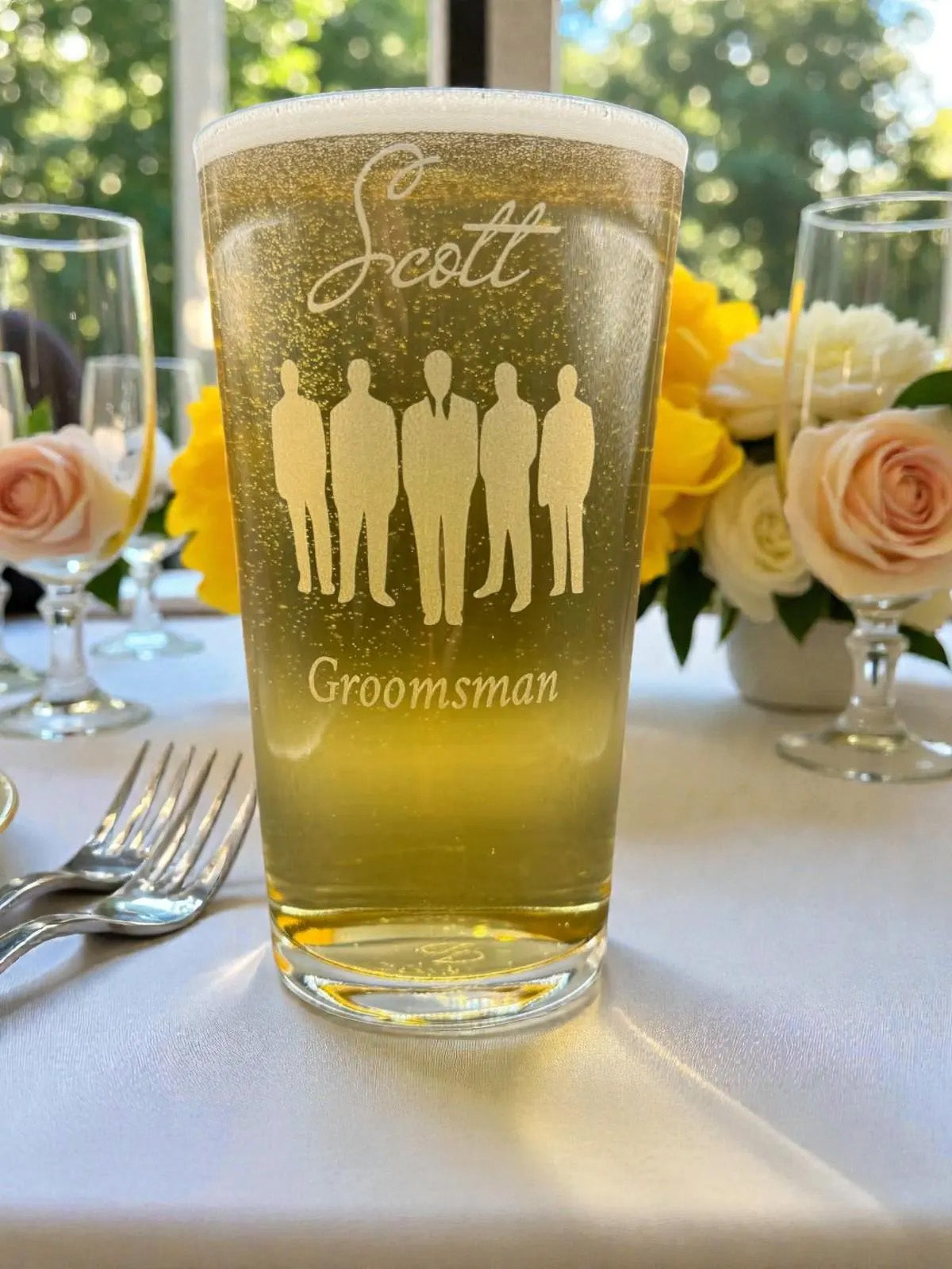 Engraved Wedding Glasses, Personalised Wedding Party Favours
