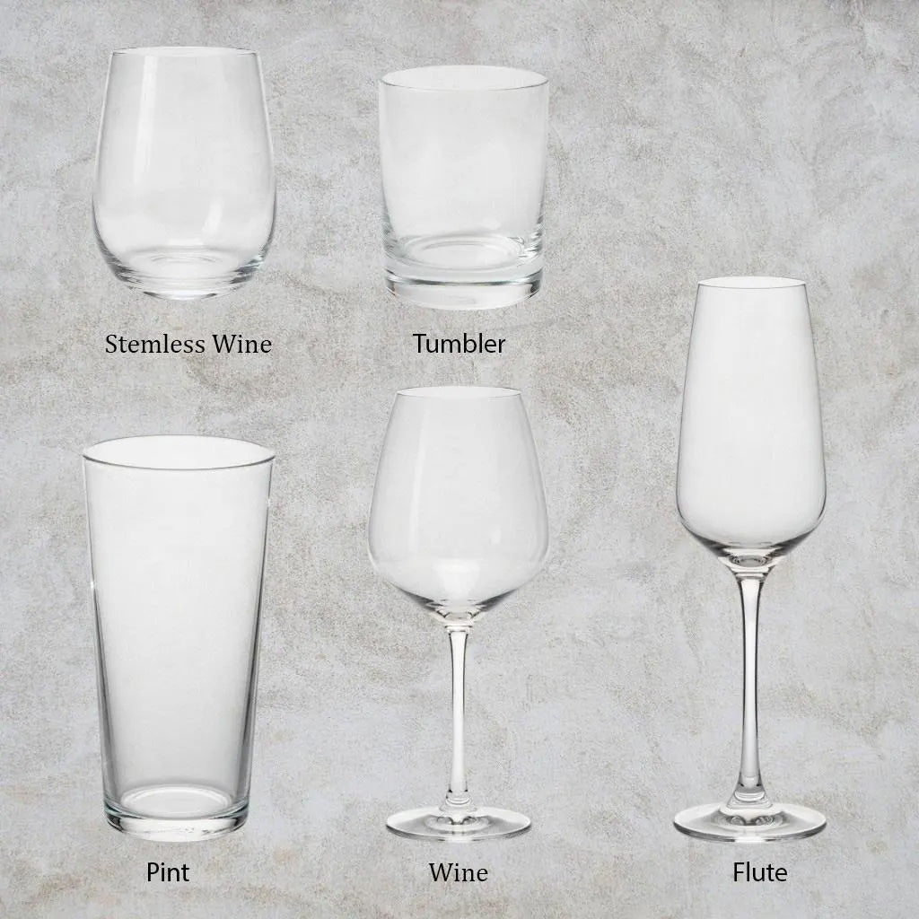 Engraved Wedding Glasses, Personalised Wedding Party Favours
