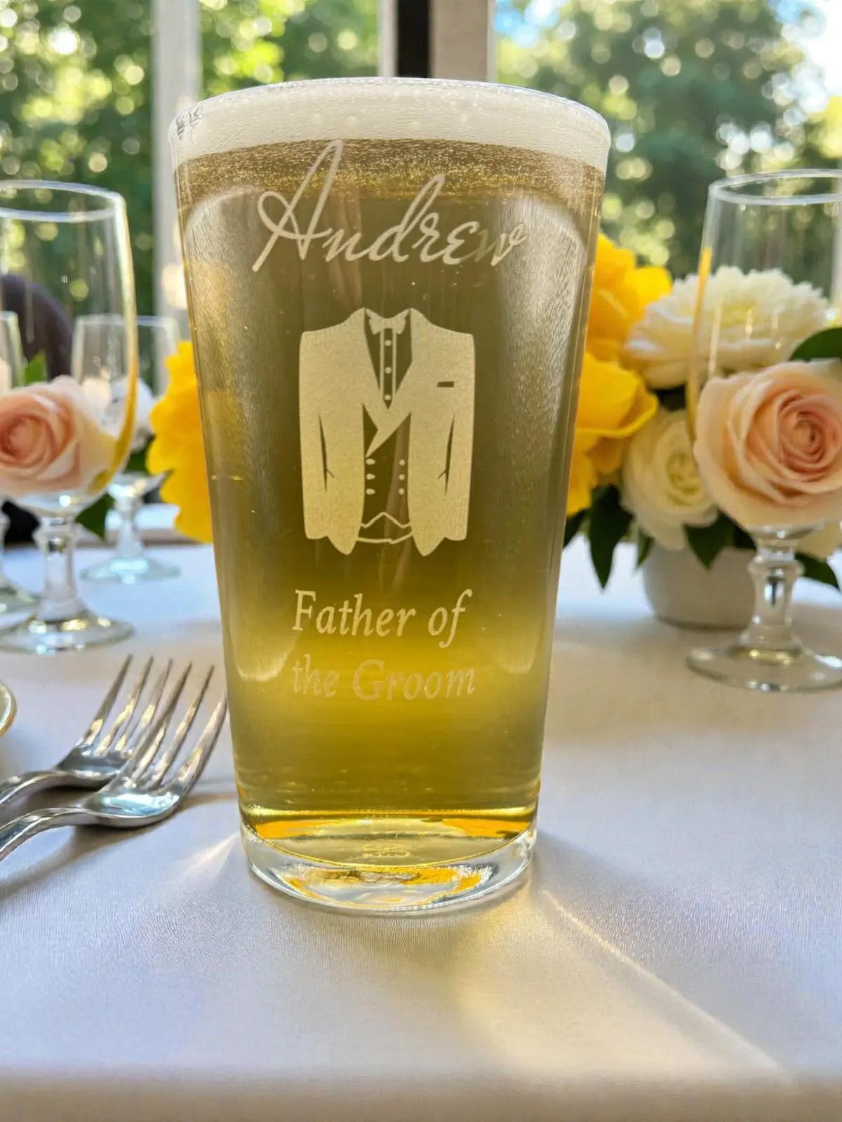 Engraved Wedding Glasses, Personalised Wedding Party Favours