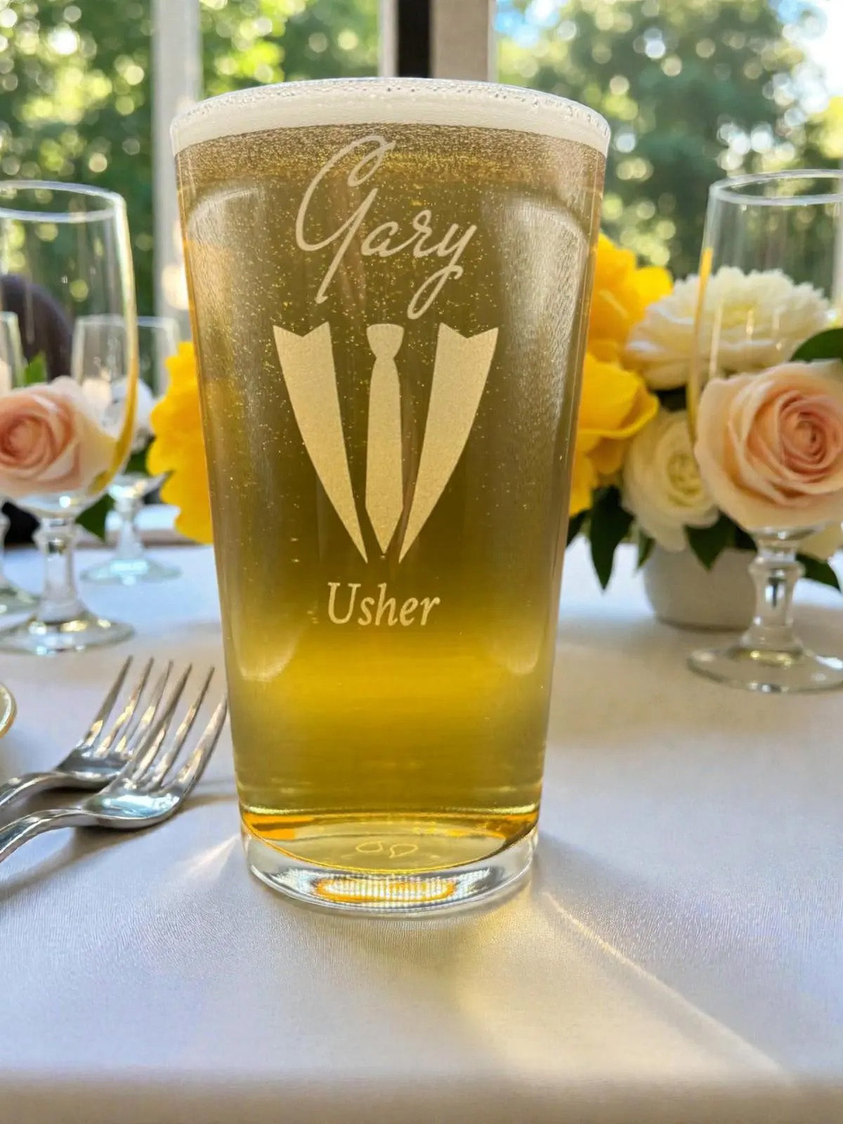 Engraved Wedding Glasses, Personalised Wedding Party Favours