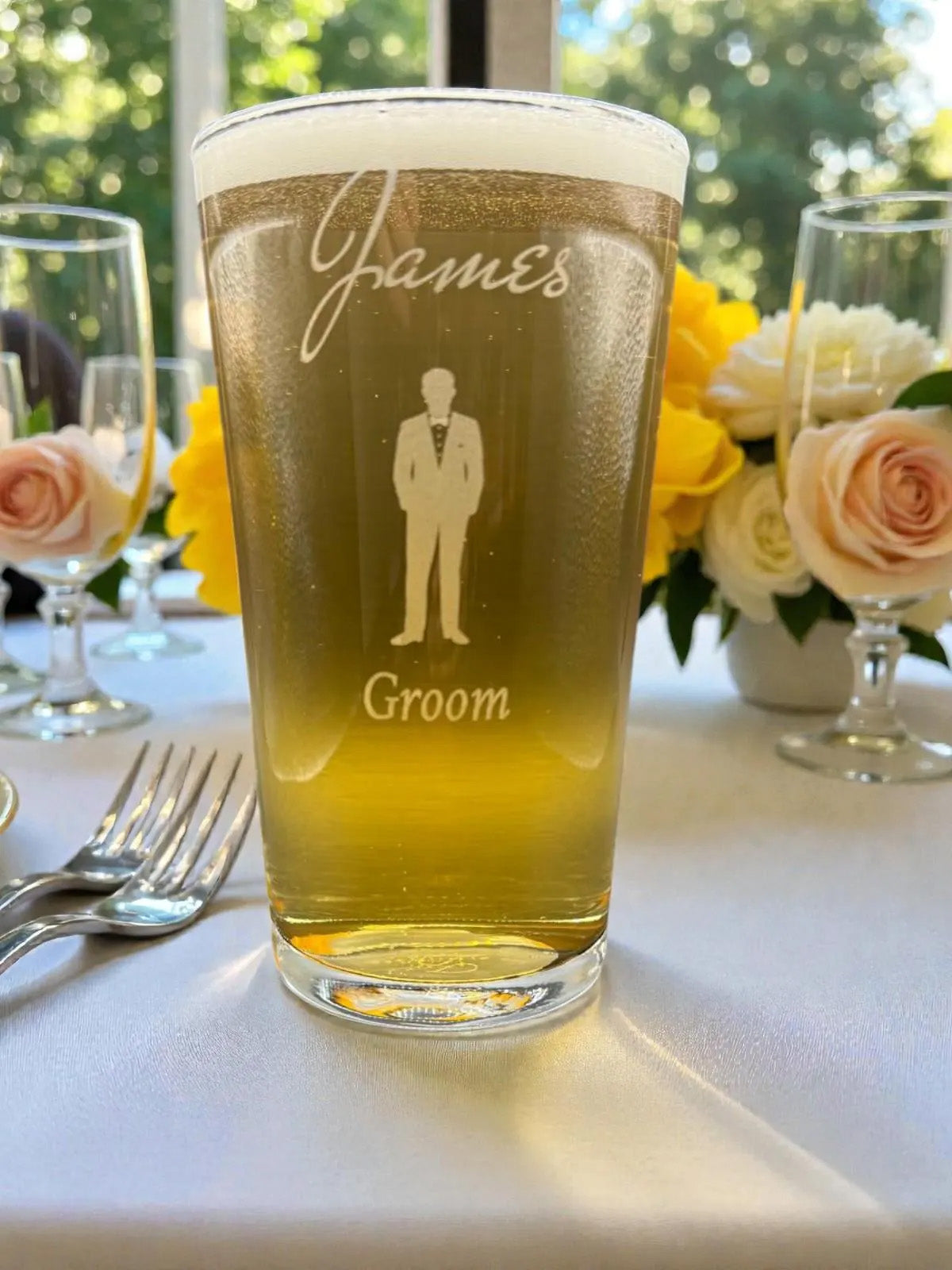 Engraved Wedding Glasses, Personalised Wedding Party Favours