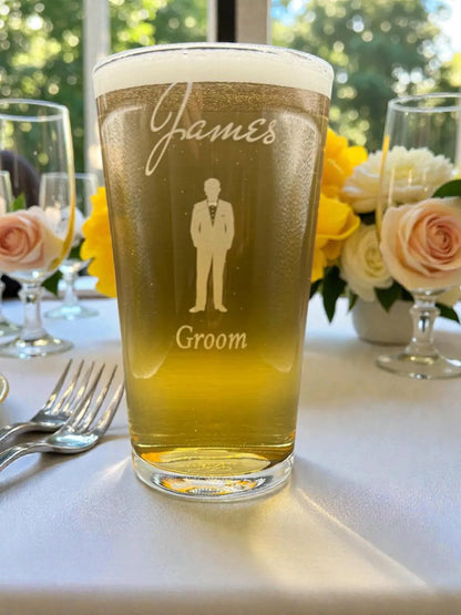 Engraved Wedding Glasses, Personalised Wedding Party Favours