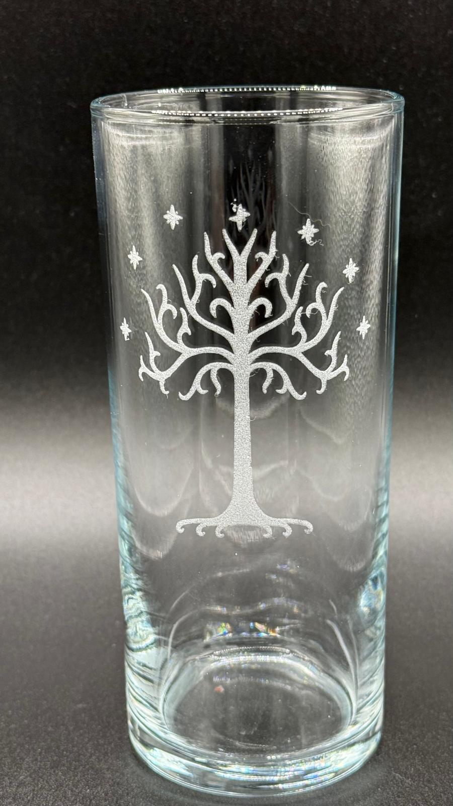 White Tree of Gondor - Lord of the Rings- Engraved Highball Glass