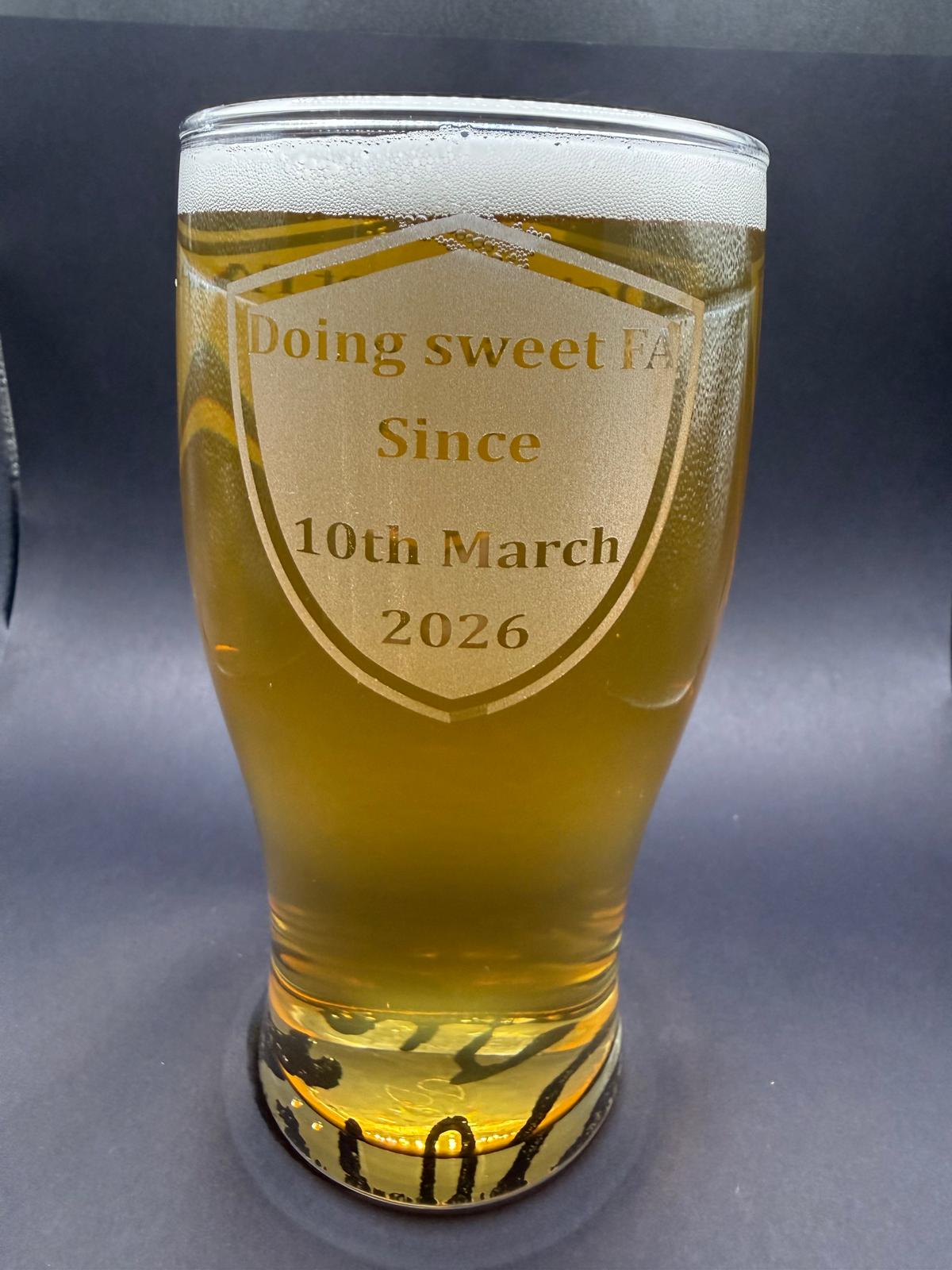 Personalised - Engraved Retirement Pint Glass - Presentation Box