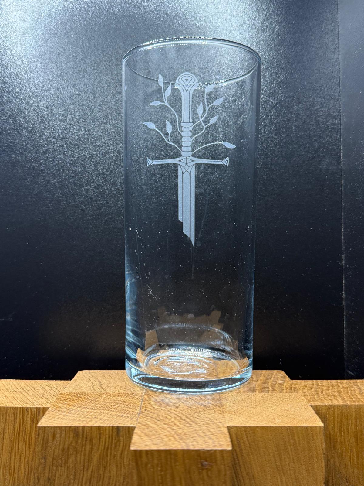 Lord of the Rings Inspired Engraved Highball Glass, another view