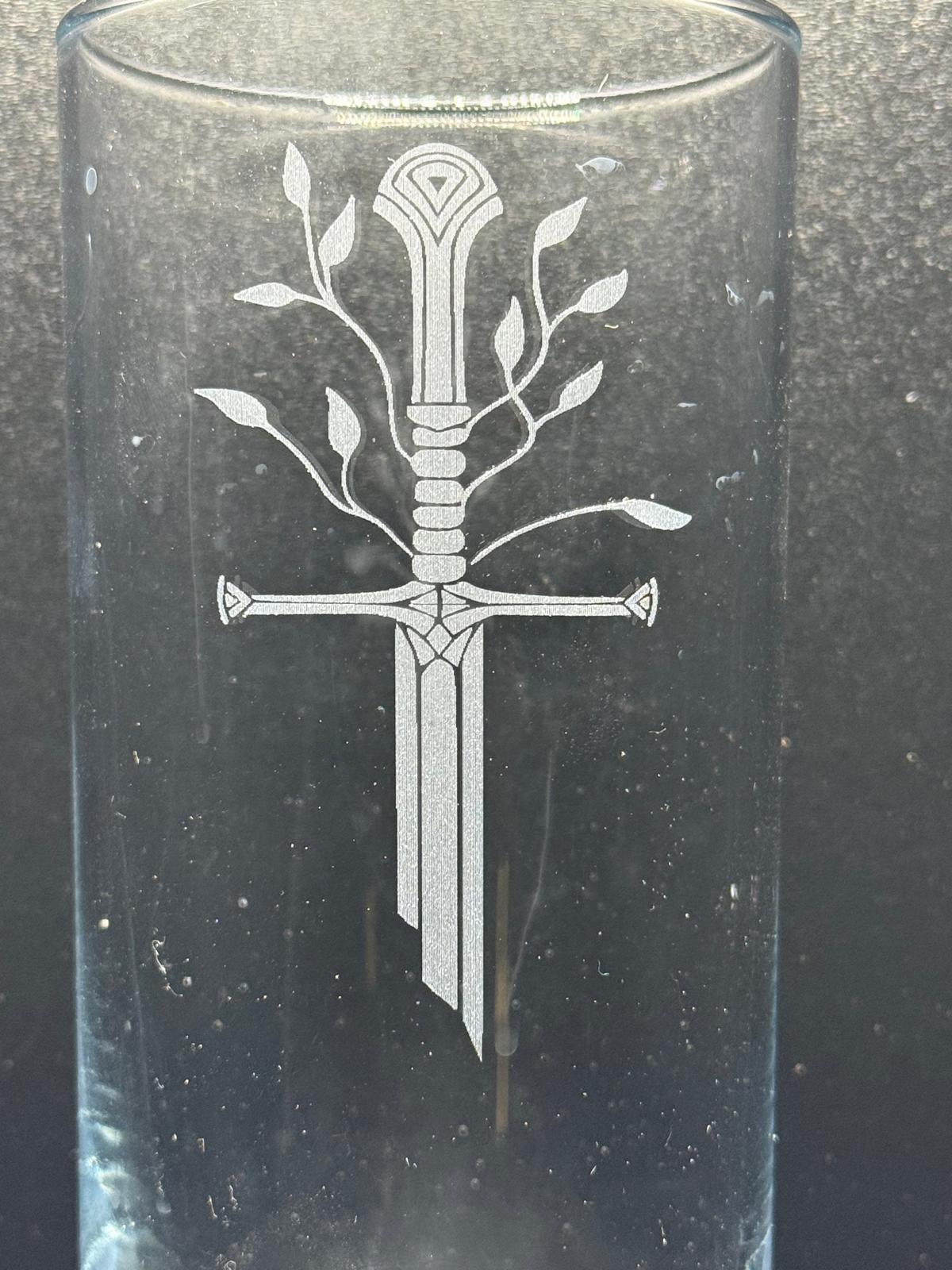 Lord of the Rings Inspired Engraved Highball Glass, another view