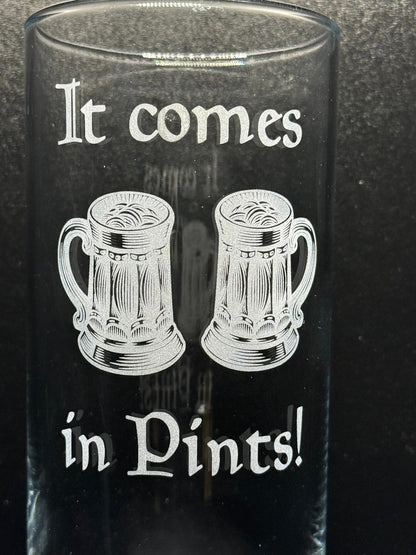 Lord of the Rings Inspired Engraved Highball Glass, another view
