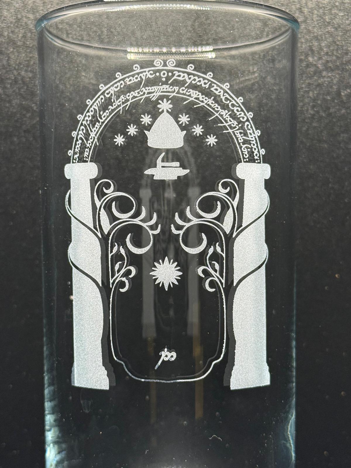 Lord of the Rings Inspired Engraved Highball Glass, another view