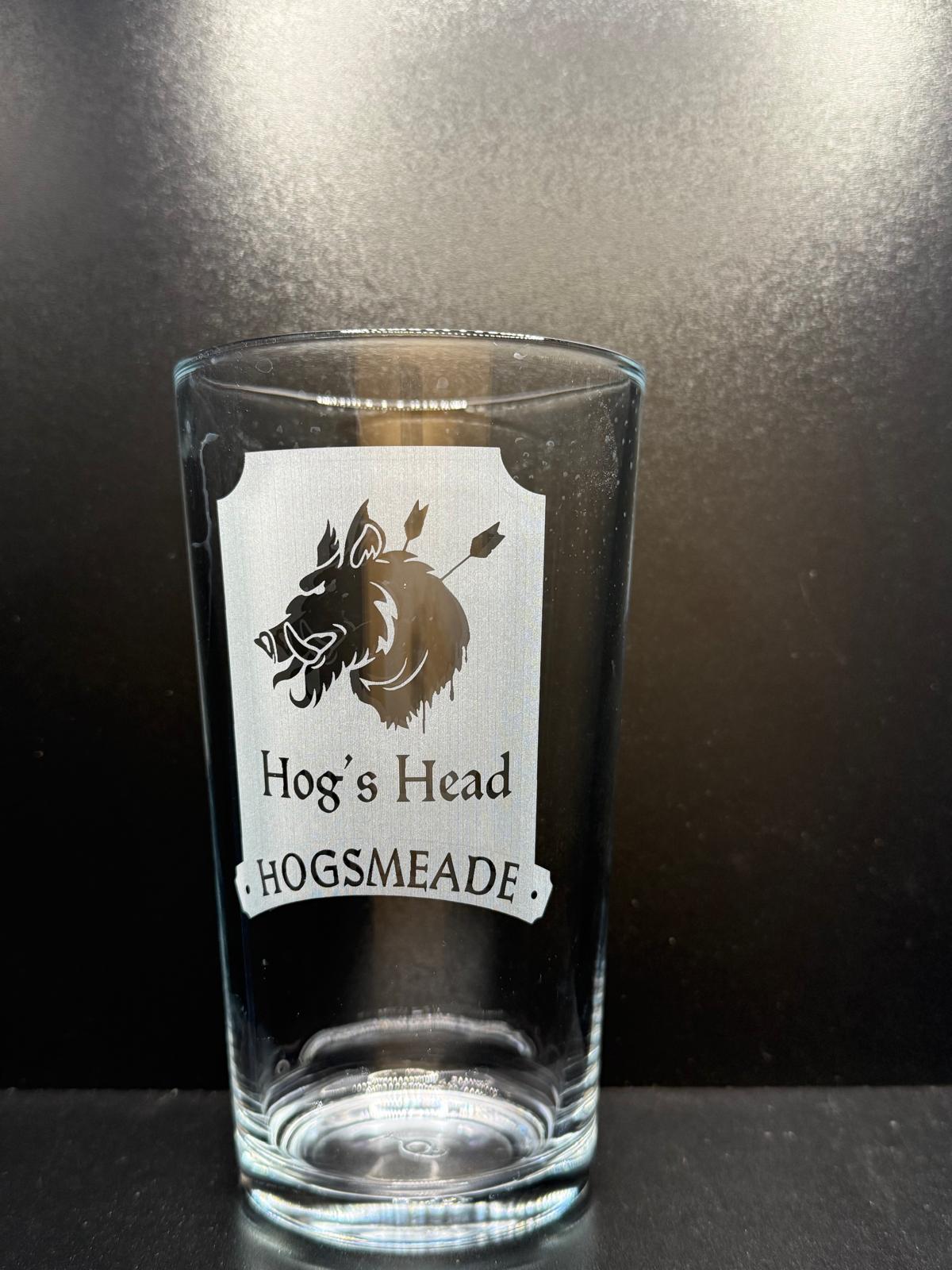 Hogs Head - Pub Sign - Harry Potter - Engraved Pint Glass - Presentation Box