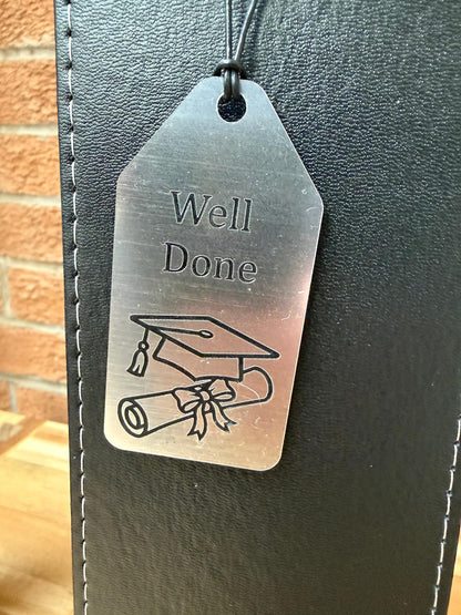 Personalised - Faux Leather Bottle Gift Bag - Acrylic Gift Tag - Any Occasion