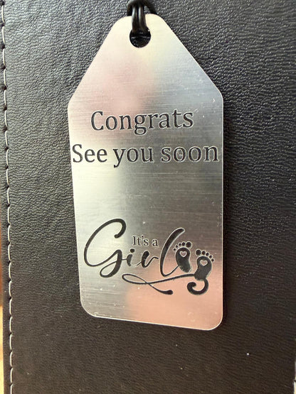 Personalised - Faux Leather Bottle Gift Bag - Acrylic Gift Tag - Any Occasion