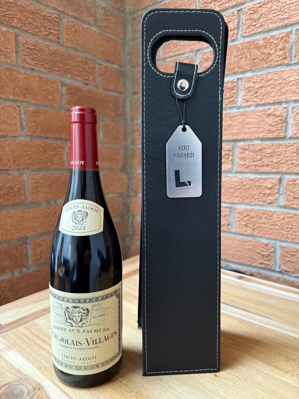 Personalised - Faux Leather Bottle Gift Bag - Acrylic Gift Tag - Any Occasion