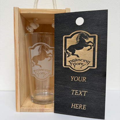 Prancing Pony - Engraved Pint Glass - Presentation Box
