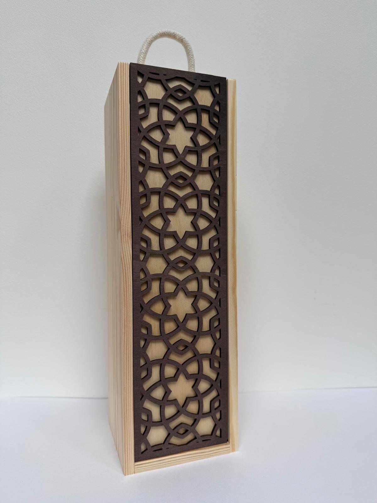 Bespoke Wooden Bottle Box - Laser Engraved - 12 Designs