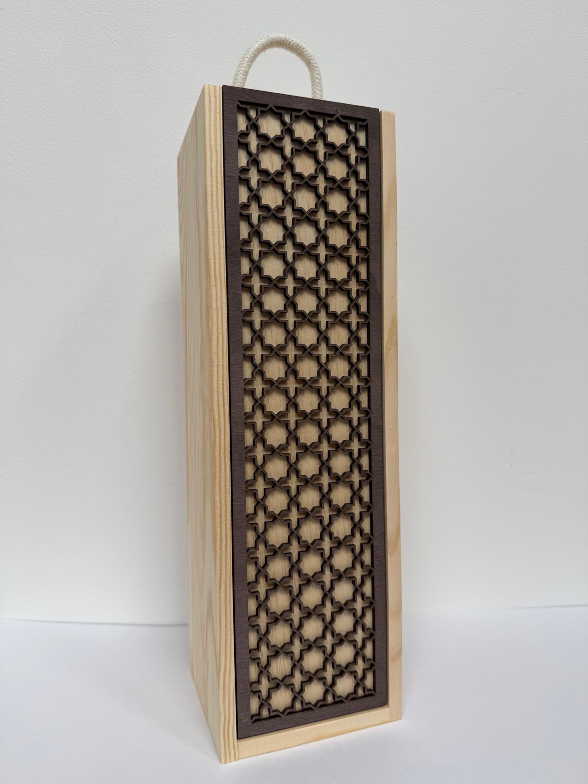 Bespoke Wooden Bottle Box - Laser Engraved - 12 Designs