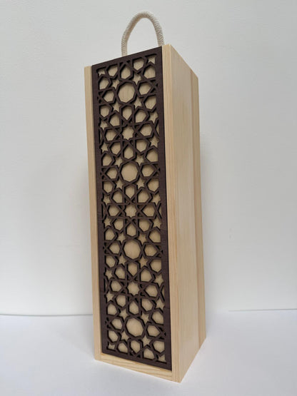 Bespoke Wooden Bottle Box - Laser Engraved - 12 Designs