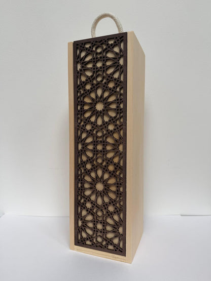 Bespoke Wooden Bottle Box - Laser Engraved - 12 Designs