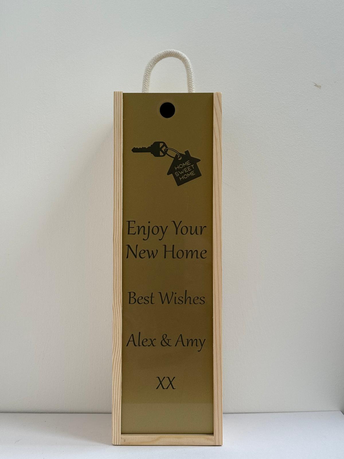 Special Occasions - Personalise - Bespoke Bottle Box - Choose from 10 Designs - 6 Colours - Wood and Acrylic
