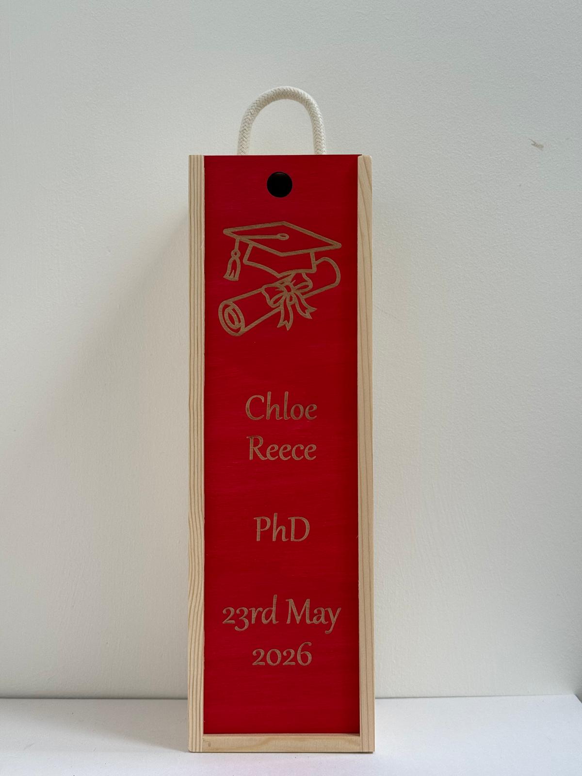 Special Occasions - Personalise - Bespoke Bottle Box - Choose from 10 Designs - 6 Colours - Wood and Acrylic