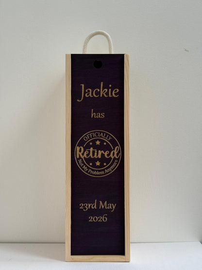 Special Occasions - Personalise - Bespoke Bottle Box - Choose from 10 Designs - 6 Colours - Wood and Acrylic
