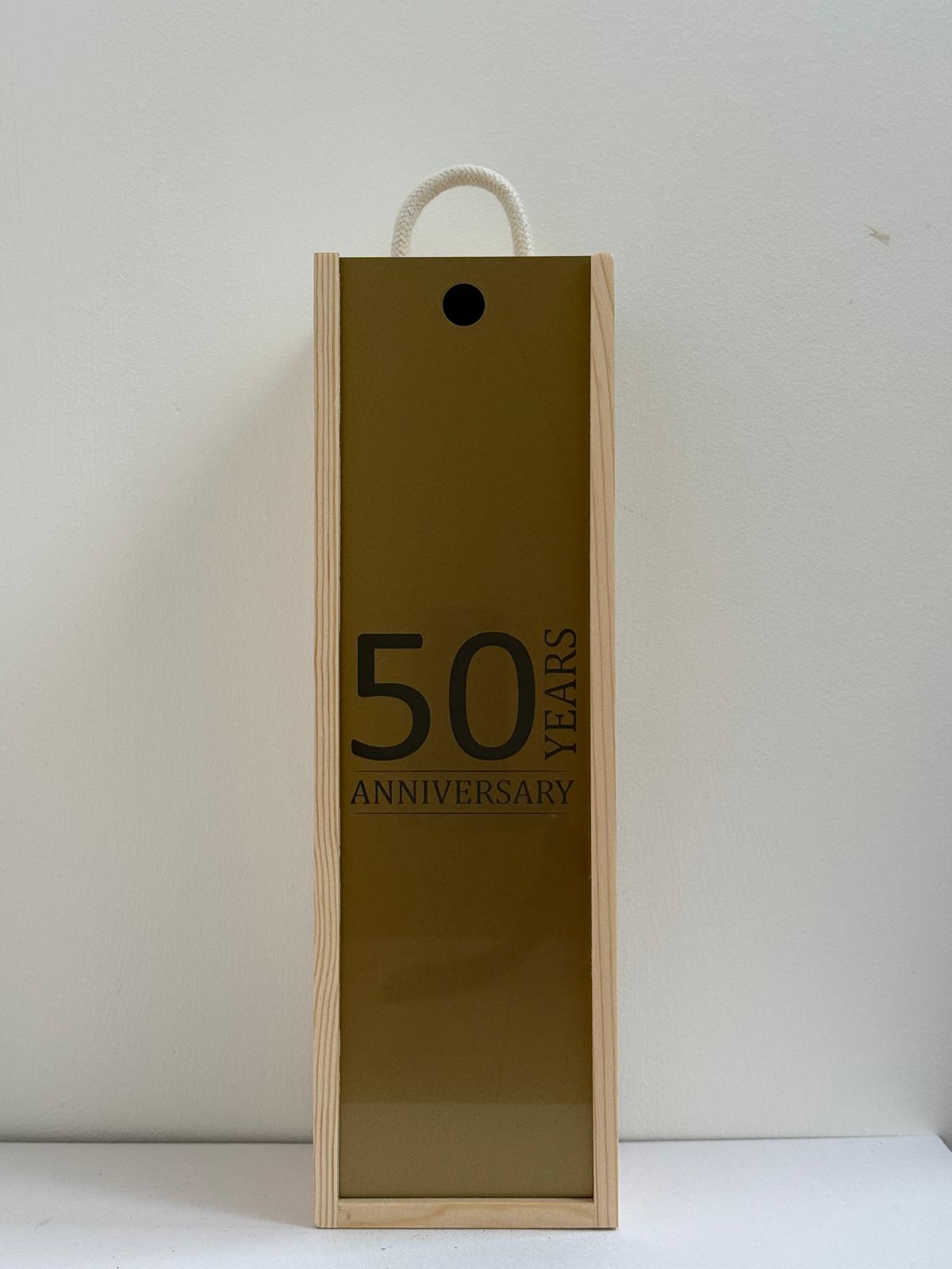 Anniversary - Personalise - Bespoke Bottle Box - Choose from 10 Designs - 6 Colours - Wood and Acrylic