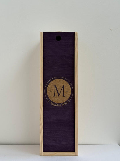 Names & Monogram - Personalise - Bespoke Bottle Box - Choose from 10 Designs - 6 Colours - Wood and Acrylic