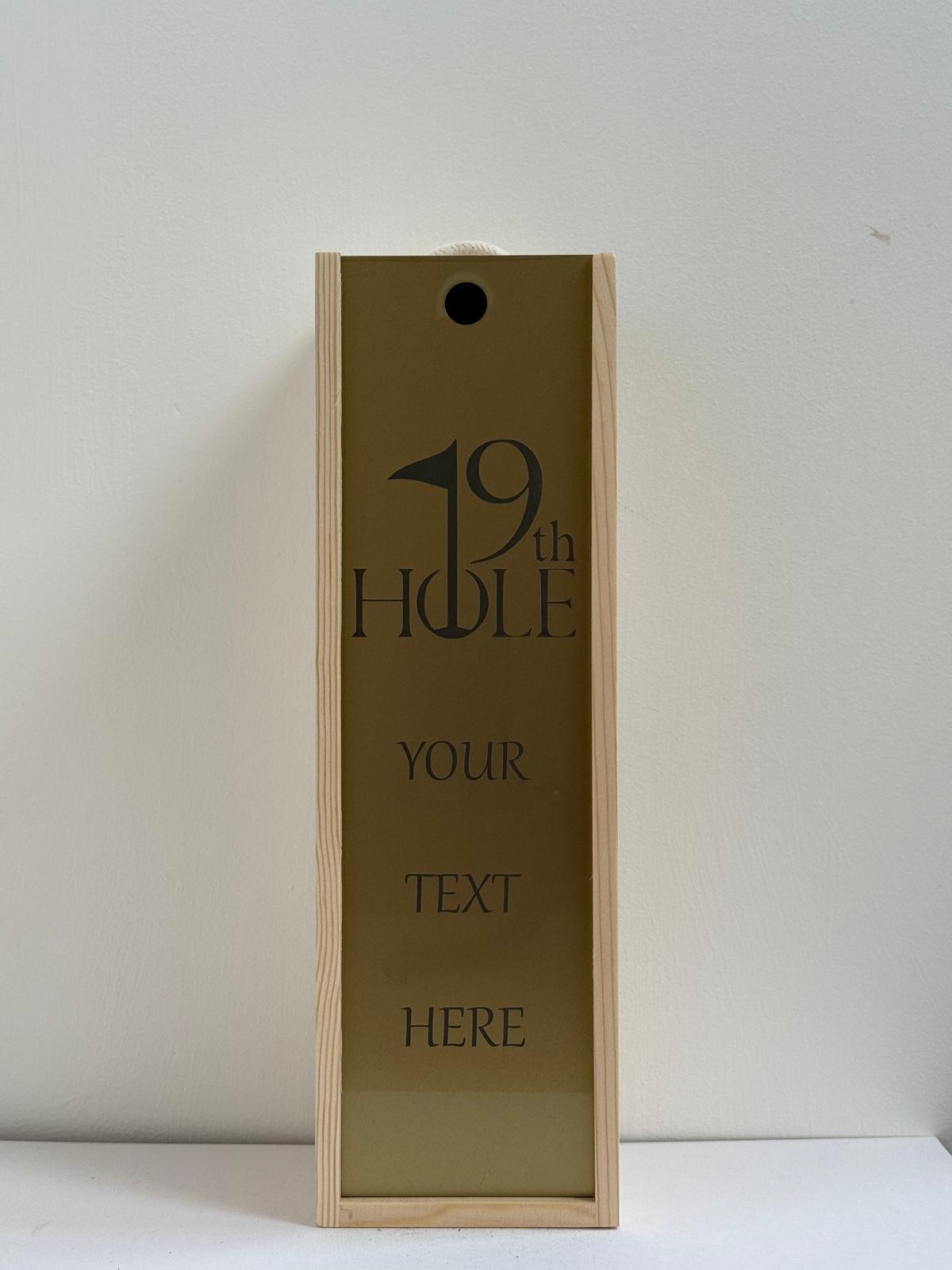 Golf - Personalise - Bespoke Bottle Box - Choose from 10 Designs - 6 Colours - Wood and Acrylic