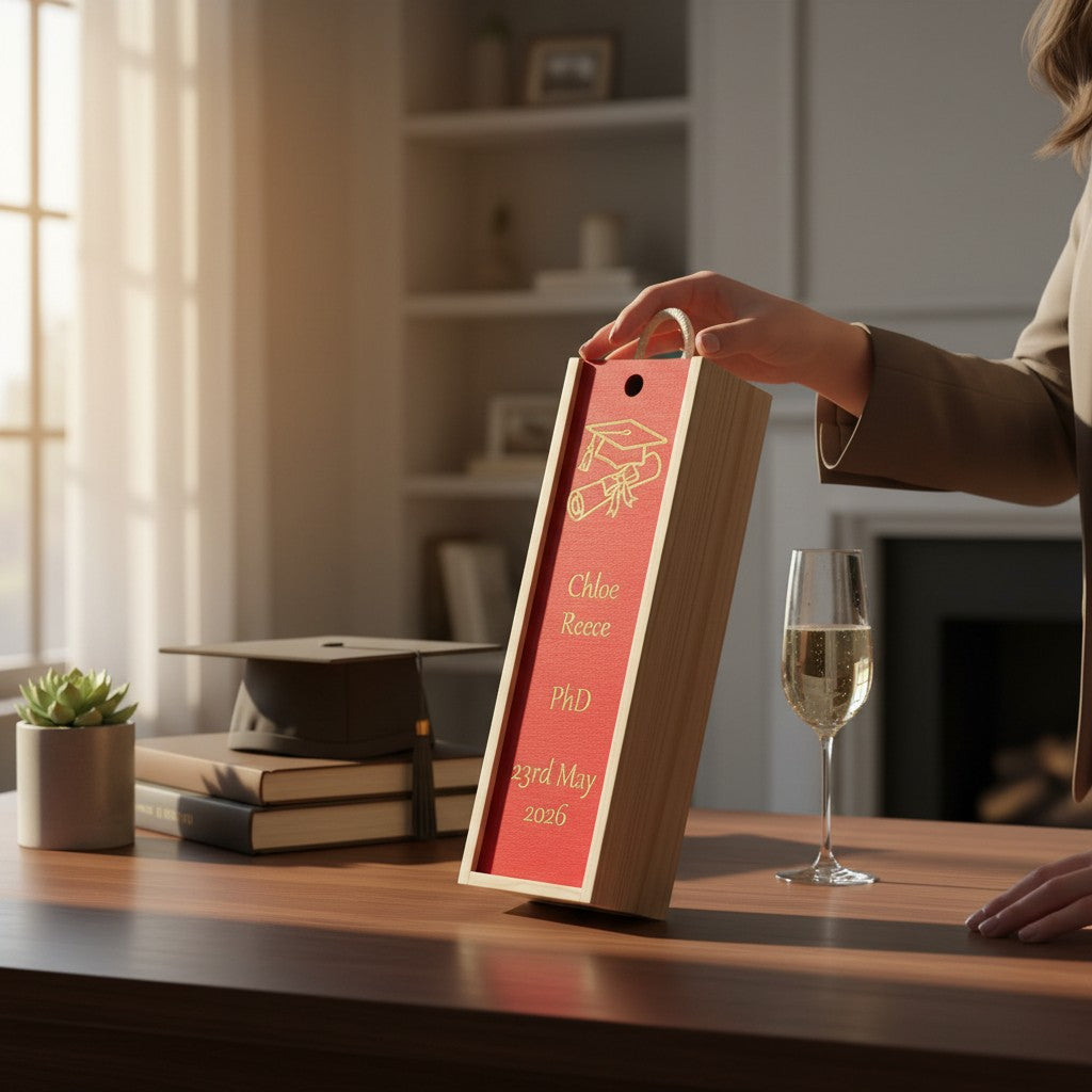 Special Occasions - Personalise - Bespoke Bottle Box - Choose from 10 Designs - 6 Colours - Wood and Acrylic