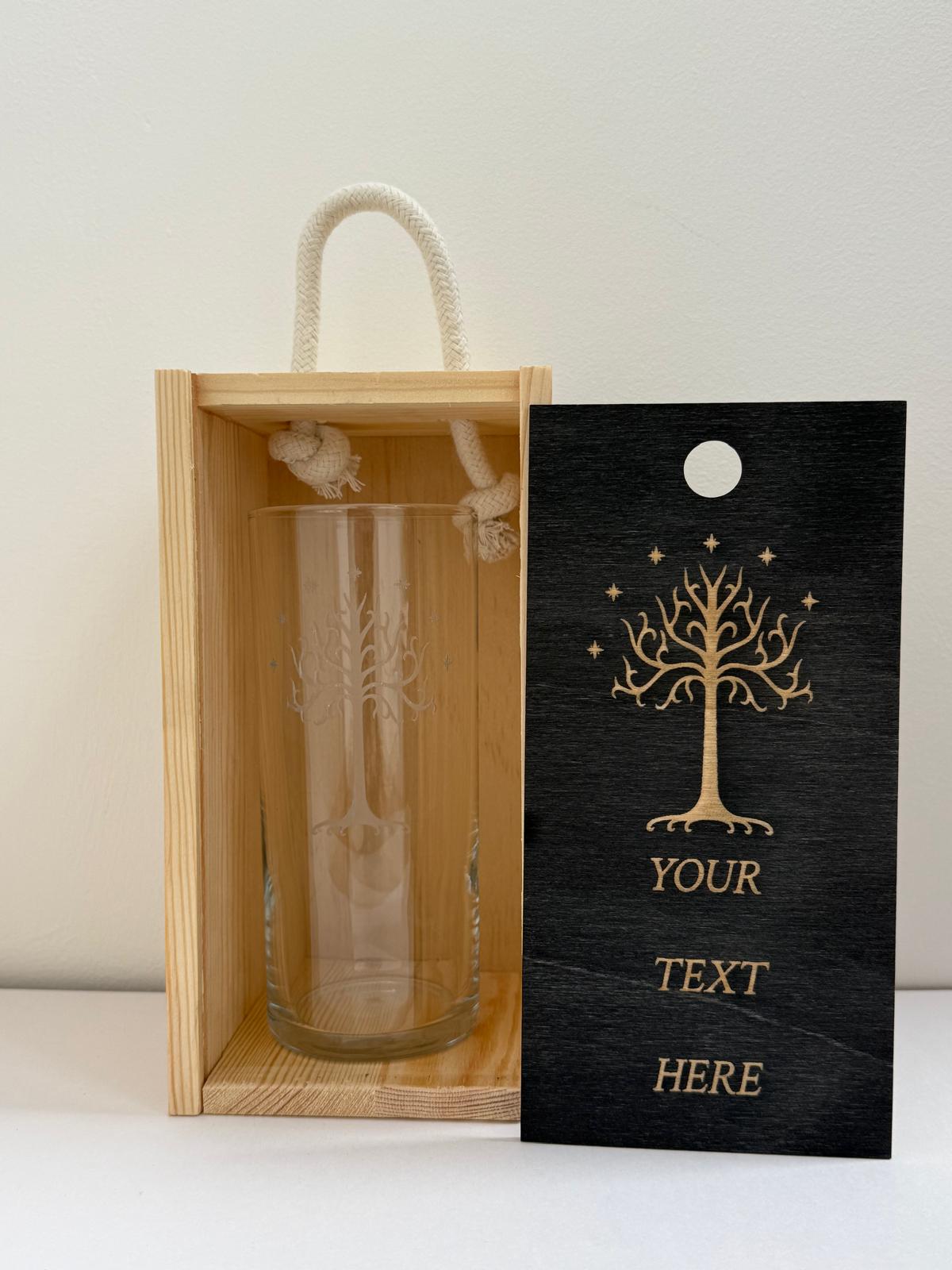 White Tree of Gondor - Engraved Pint Glass - Presentation Box