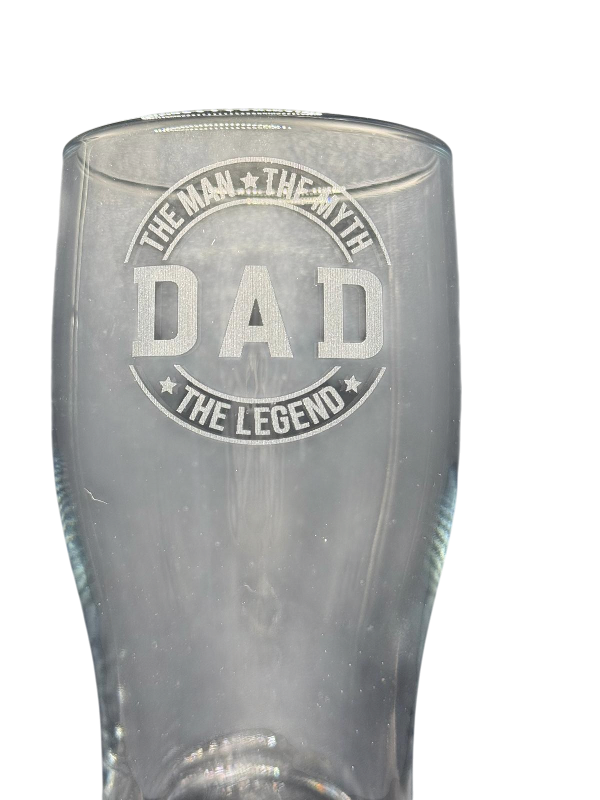 Fathers Day - Man, Myth Legend, DAD - Engraved Pint Glass - Presentation Box