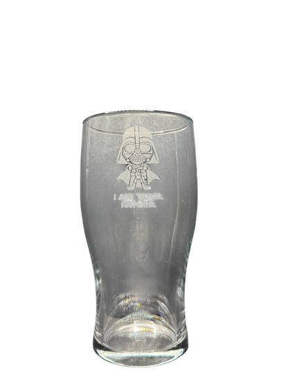 Fathers Day - Darth DAD - Engraved Pint Glass - Presentation Box